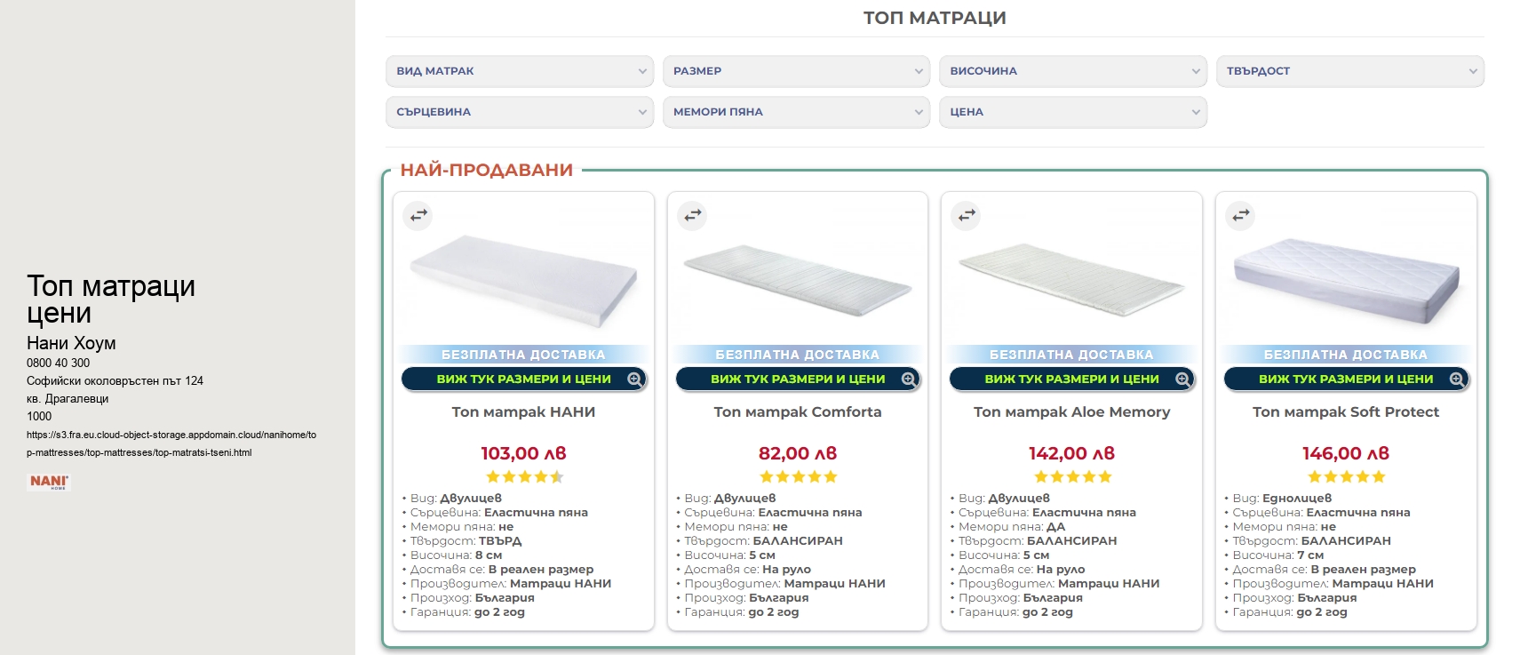Топ матраци цени